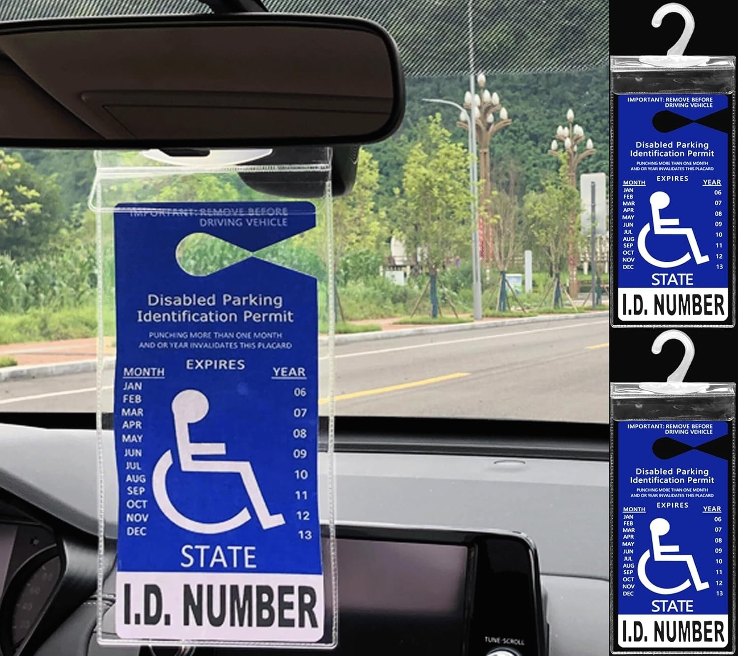 Durable 2-Pack Handicap Placard Holders with Large Hanger – Auto Essential