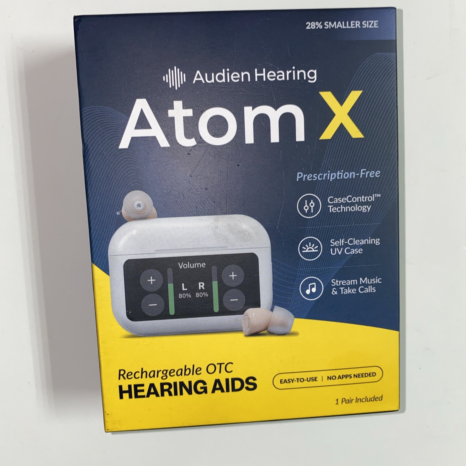 BRAND NEW Audien Hearing ATOM X – Rechargeable OTC Hearing Aids – Latest Model