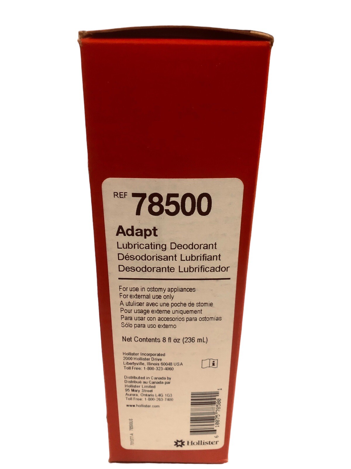 Adapt Ostomy Pouch Lubricating Deodorant 8 oz Bottle 78500 Hollister Ex 24 & 25