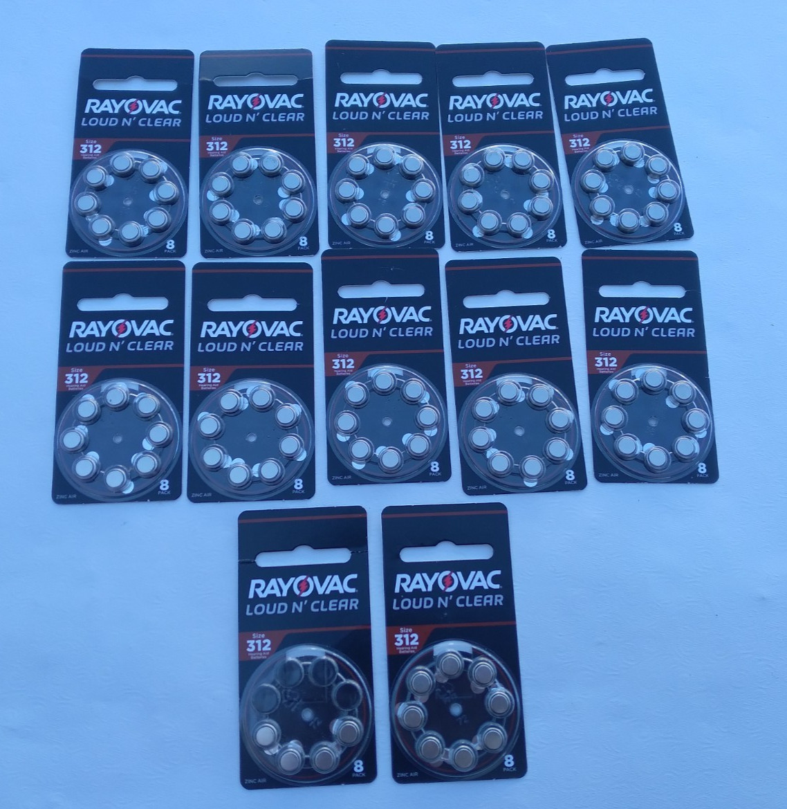 12 Packages Rayovac Loud n Clear 312 Exp 2026 One Open