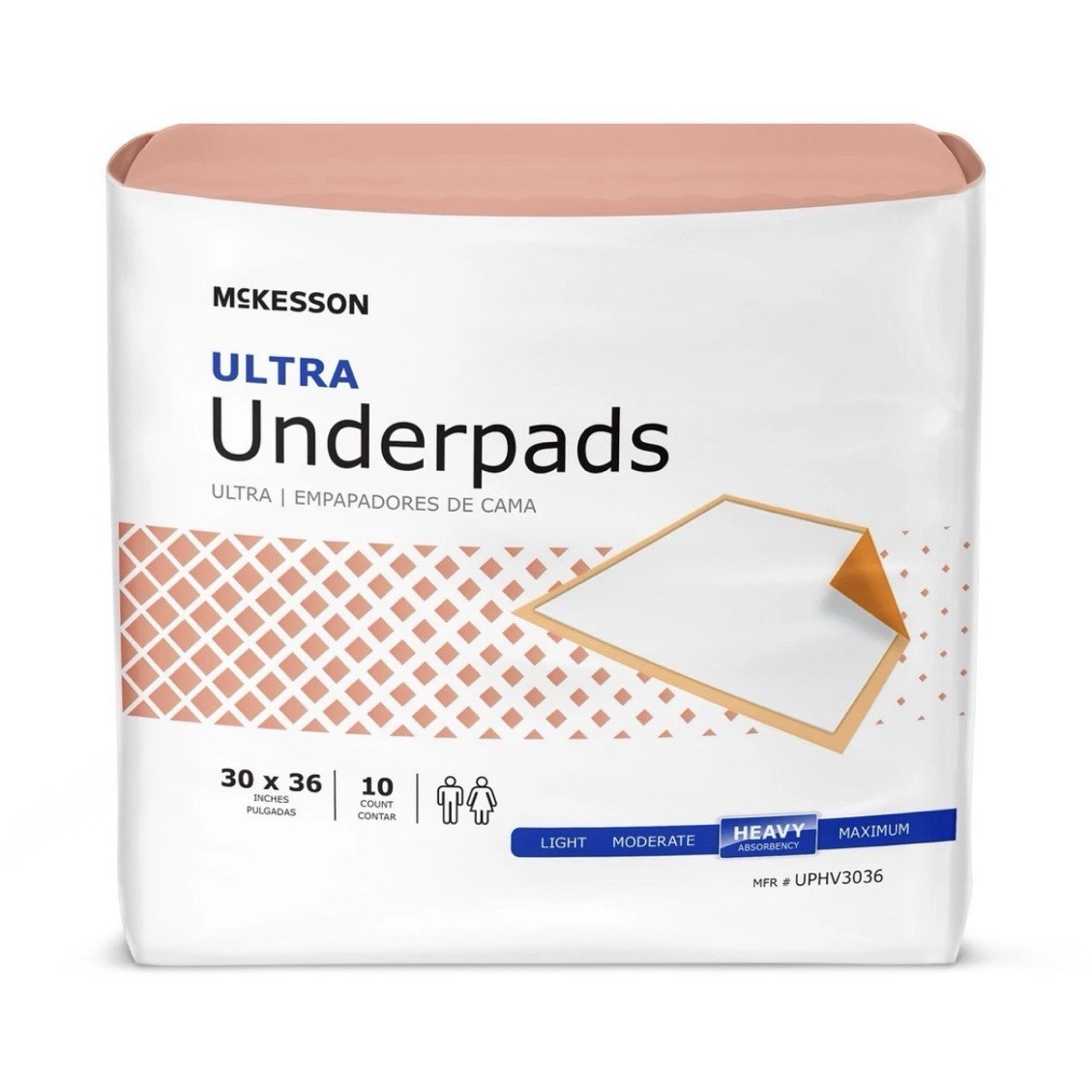 McKesson Ultra Heavy Absorbency Underpads 30×36 in White 100ct