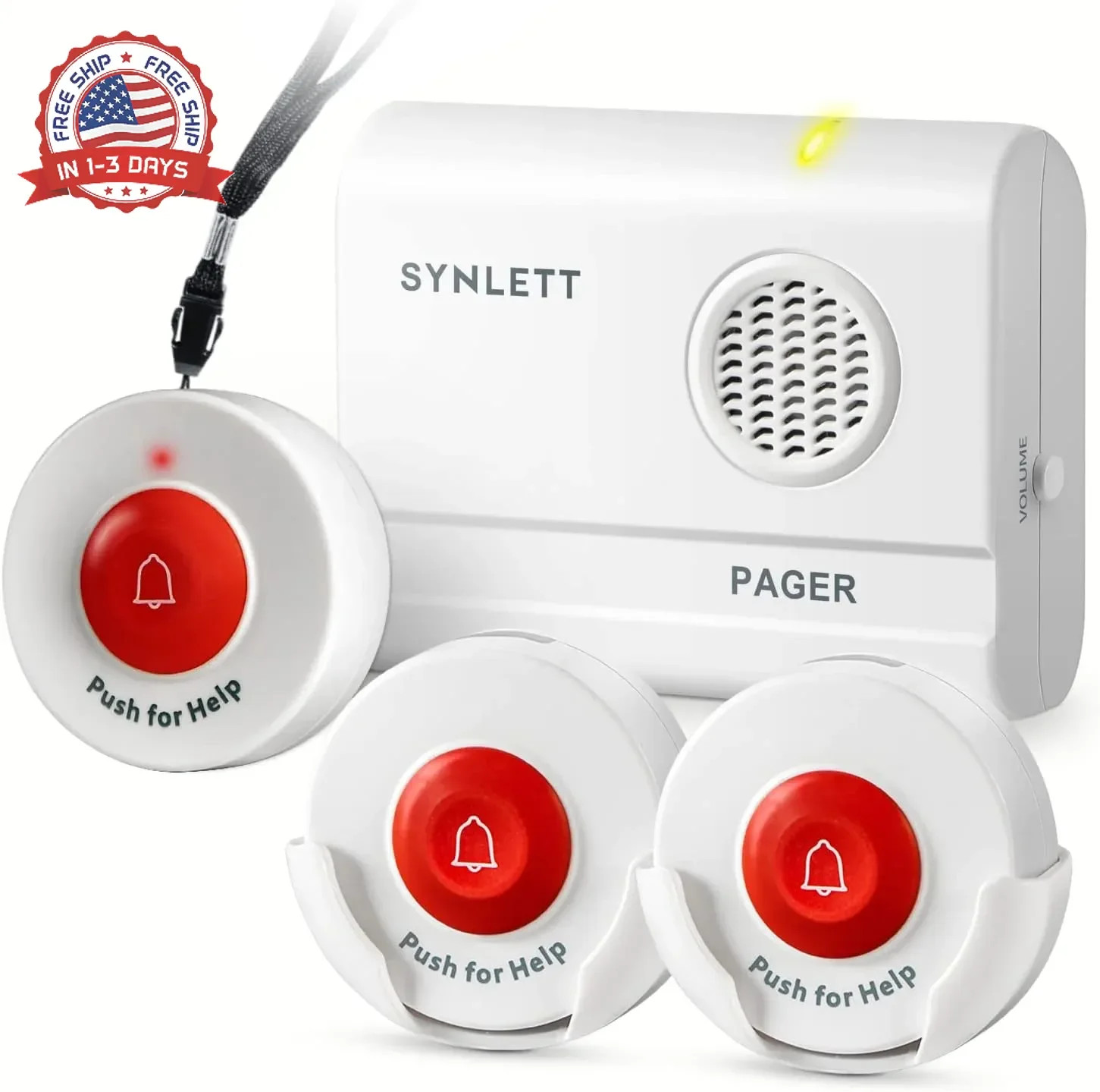 Caregiver Pager Wireless Nurse Call Buttons for Elderly Monitoring SOS Alert Sys