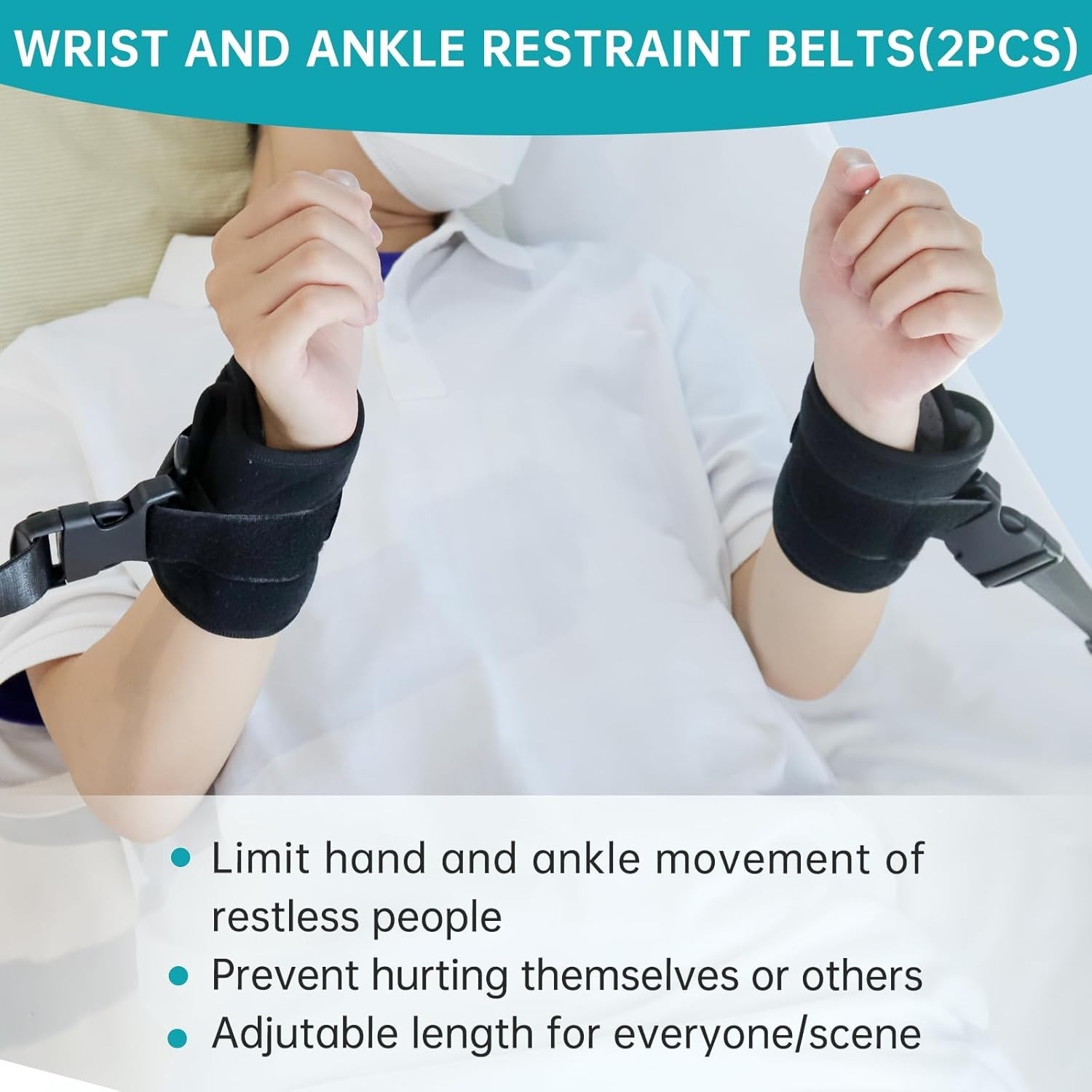 Multifunctional Patient Restraints – Easy Attachment for Enhanced Safety, 2PCS