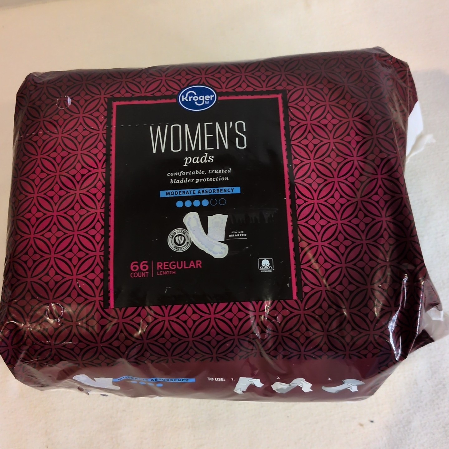 Kroger Women’s Bladder Protection Pads 66-Ct, Regular Length Moderate Absorbency