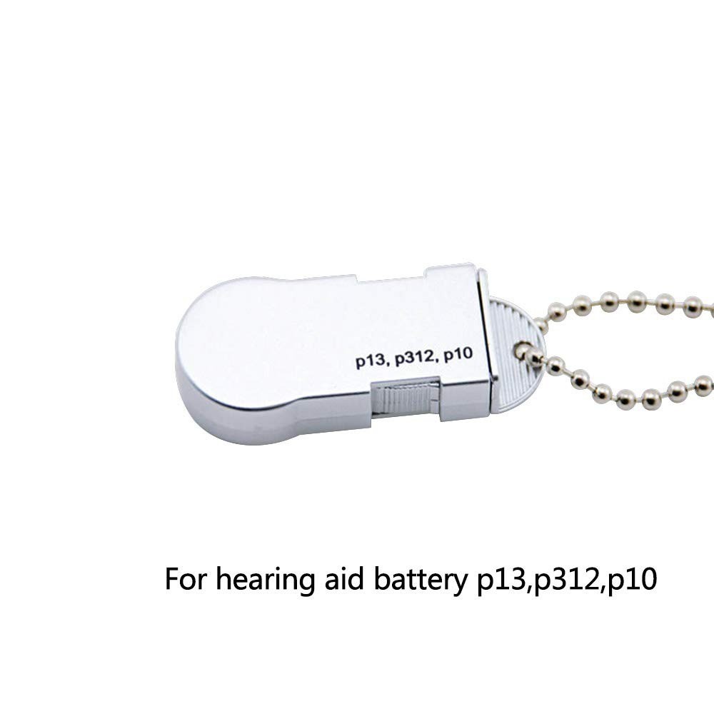 Power One Hearing Aid Battery Case – Compact Storage Caddy with Key Chain