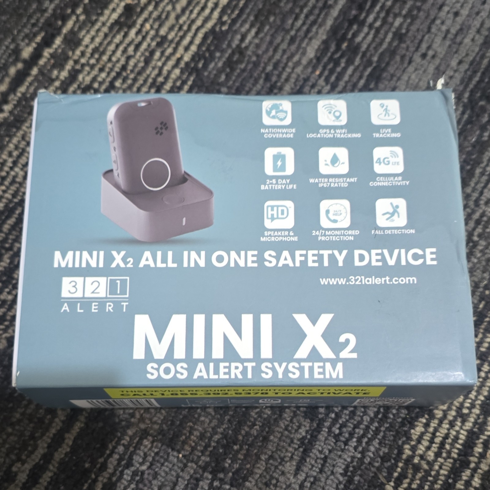 321 Alert Mini X2 SOS Mobile GPS Alert Device, 4G LTE, GPS, WiFi, Fall Detect