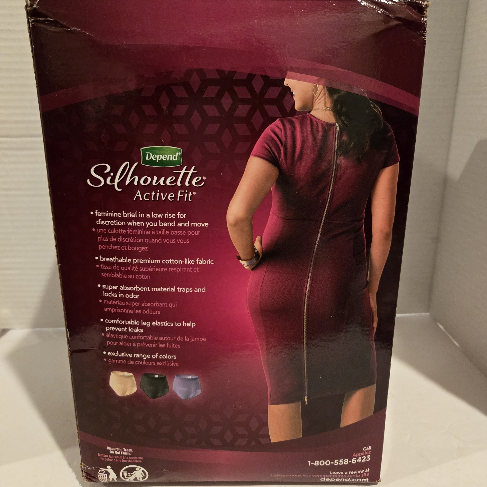 Depend Silhouette Active Fit, Moderate Absorbency, L/XL, 38-50 IN Waist 12 count
