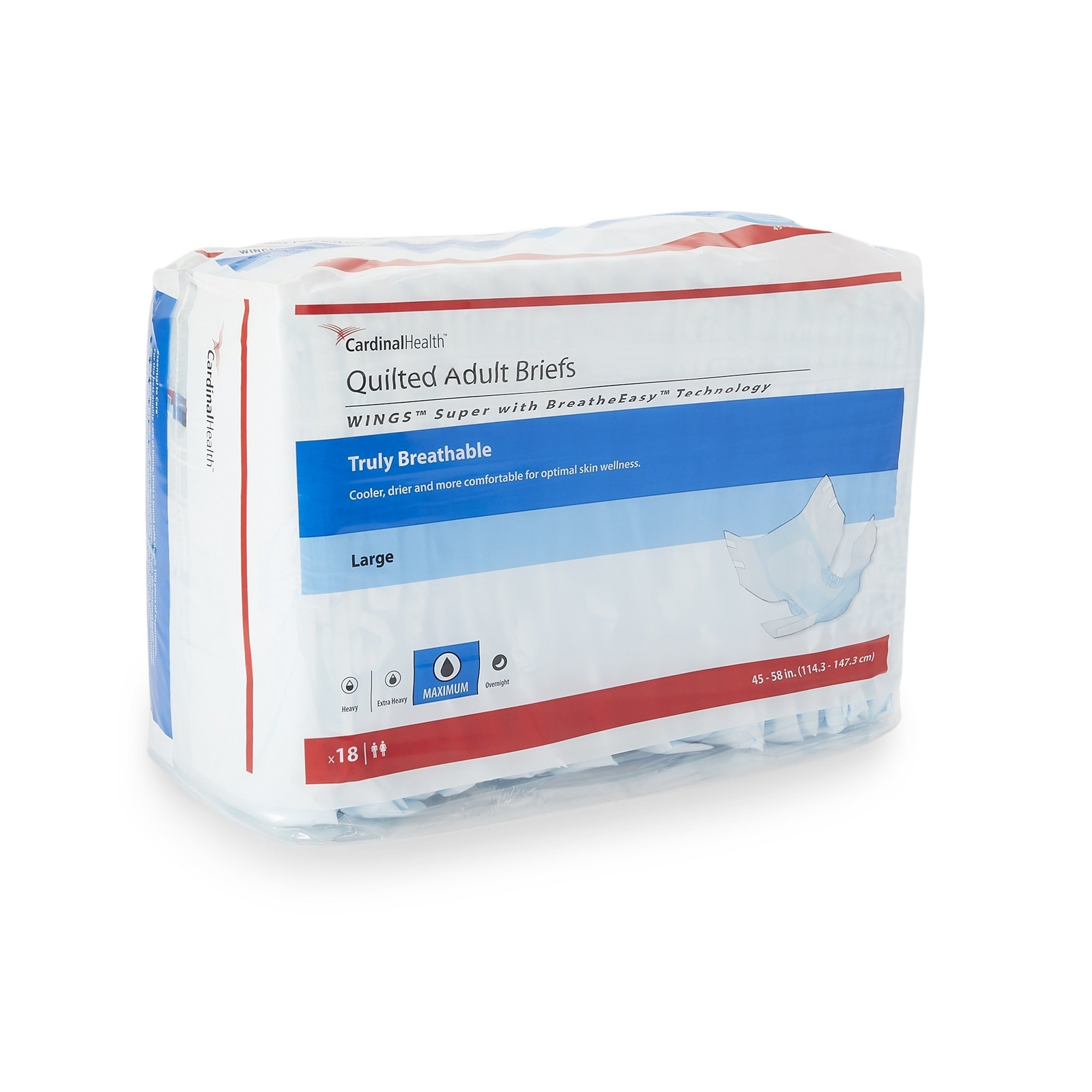 WINGS Super Quilted Brief with BreatheEasy Tech Large 45″ – 58″ PK of 18