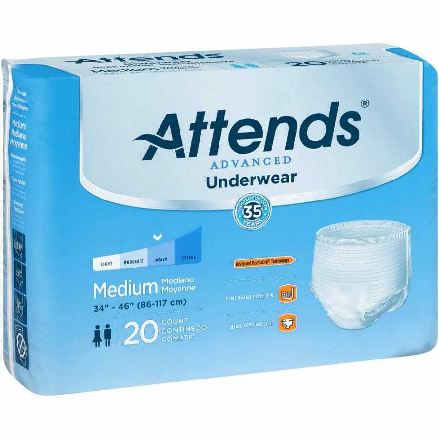 Attends Advanced Underwear, Medium 34 to 44in #APP0720 – Case of 80