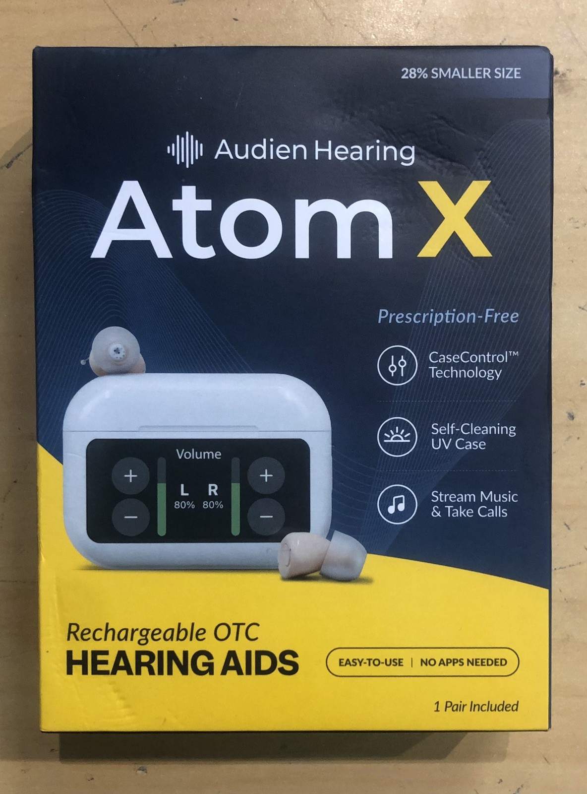 BRAND NEW Audien Hearing ATOM X -Rechargeable OTC Hearing Aids