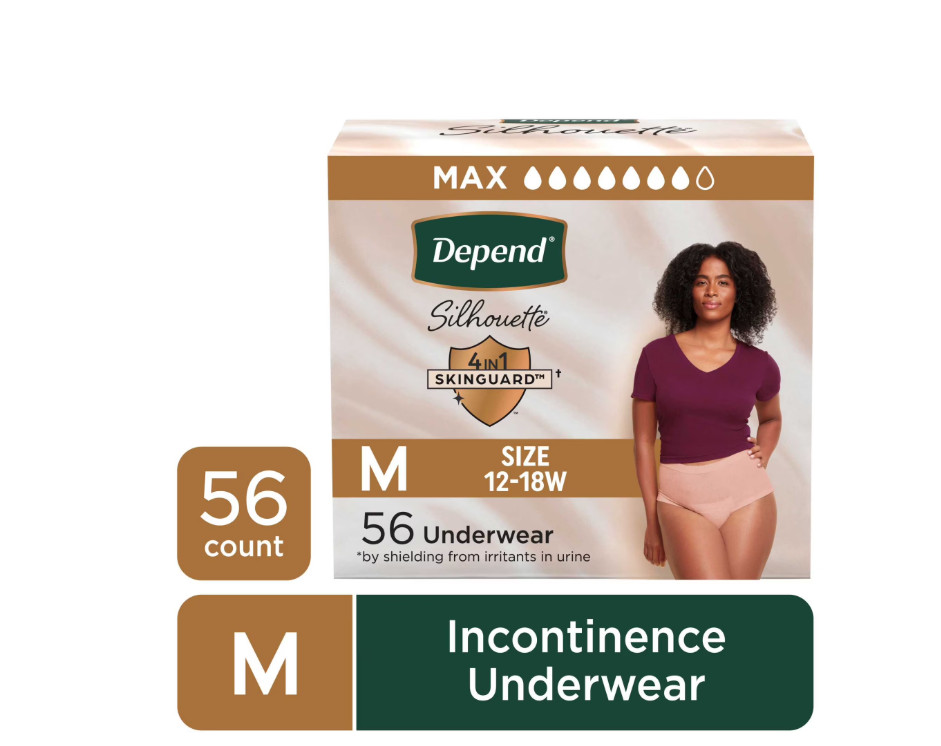 Depend Silhouette Women’s Incontinence Underwear M 56 Ct Maximum Absorbency