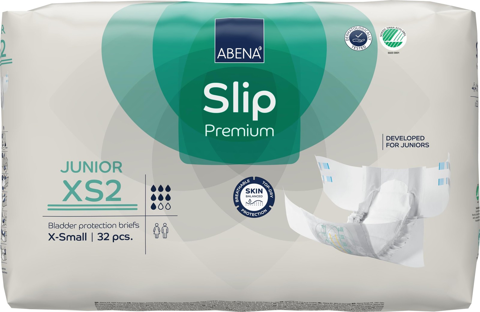 Abena Slip Premium XS2 Incontinence Briefs Breathable Absorbent Protection