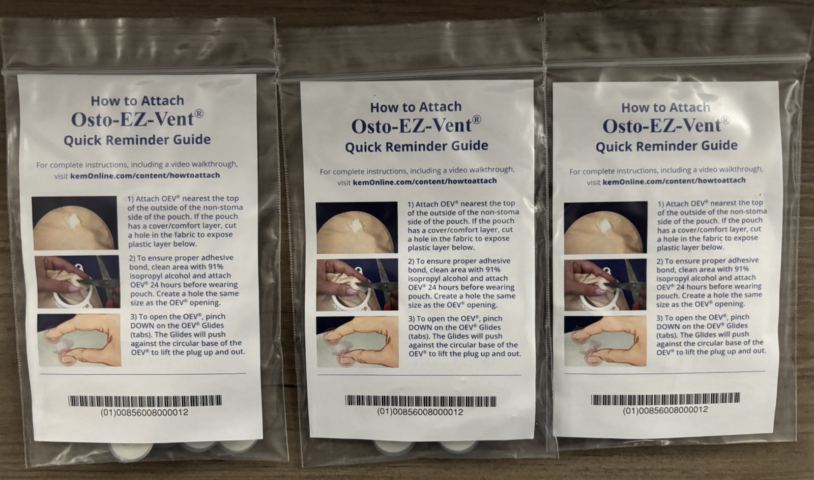 Lot Of 3 Kem Osto EZ Vent A4366 Ostomy Pouch Venting System 3 Pack Of 10 Vents