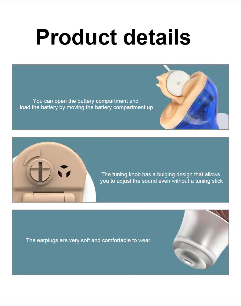 Digital Invisible Mini Hearing Aids InEar Elderly Sound Voice Amplifier Enhancer