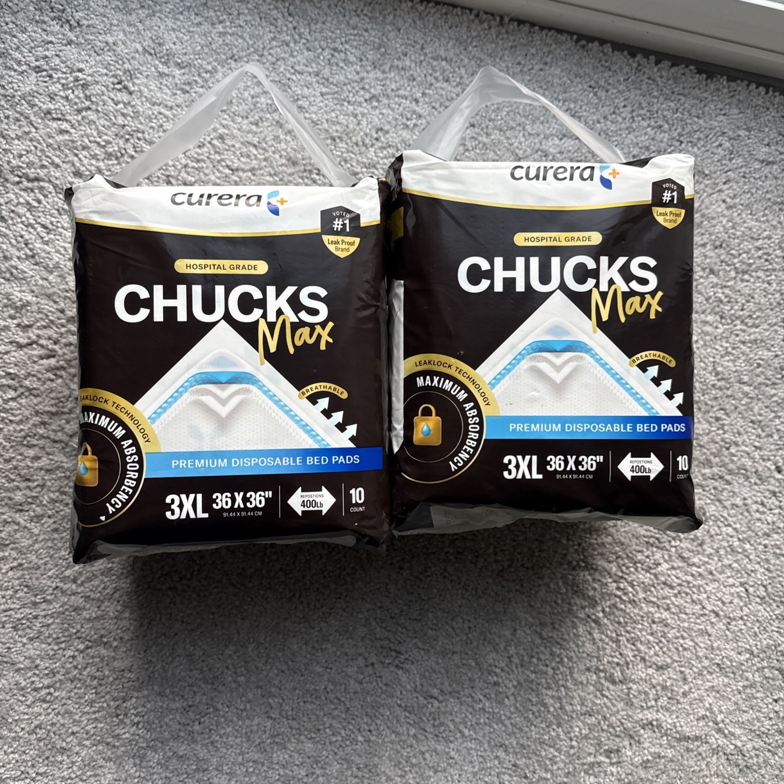 BED PADS Chucks MAX BED PADS 36 X 36 Curera 3XL Bed Pads 10 Count 2 Pack
