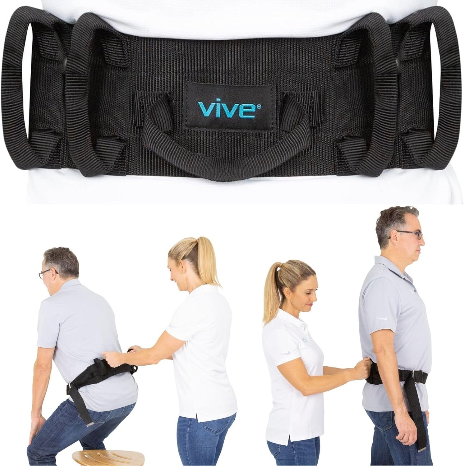 Gait Belt Transfer Belt with Handles – 300Lbs Capacity for Patient Assist