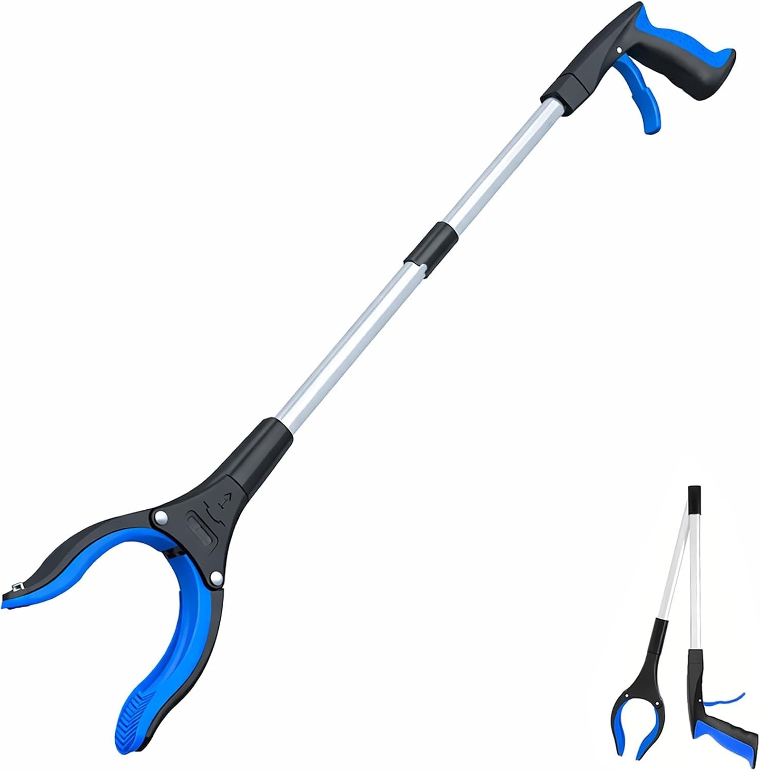 32in Heavy Duty Aluminum Foldable Reacher Grabber Tool for Seniors and Outdoo…
