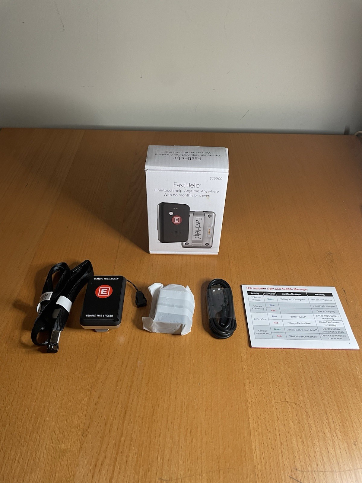 NEW OPEN BOX FastHelp Medical Alert Emergency Device 4G No Monthly Fees