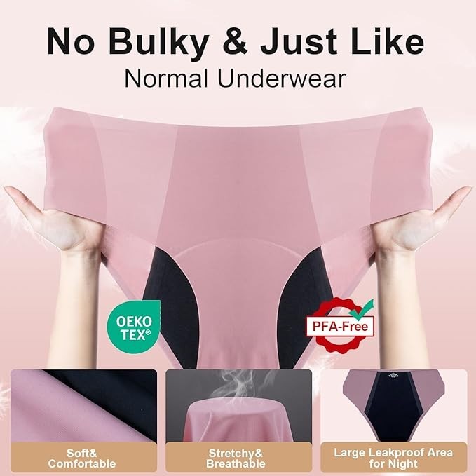 5 Pack High Absorbency Incontinence Underwear for Women Washable Leakproof Panti