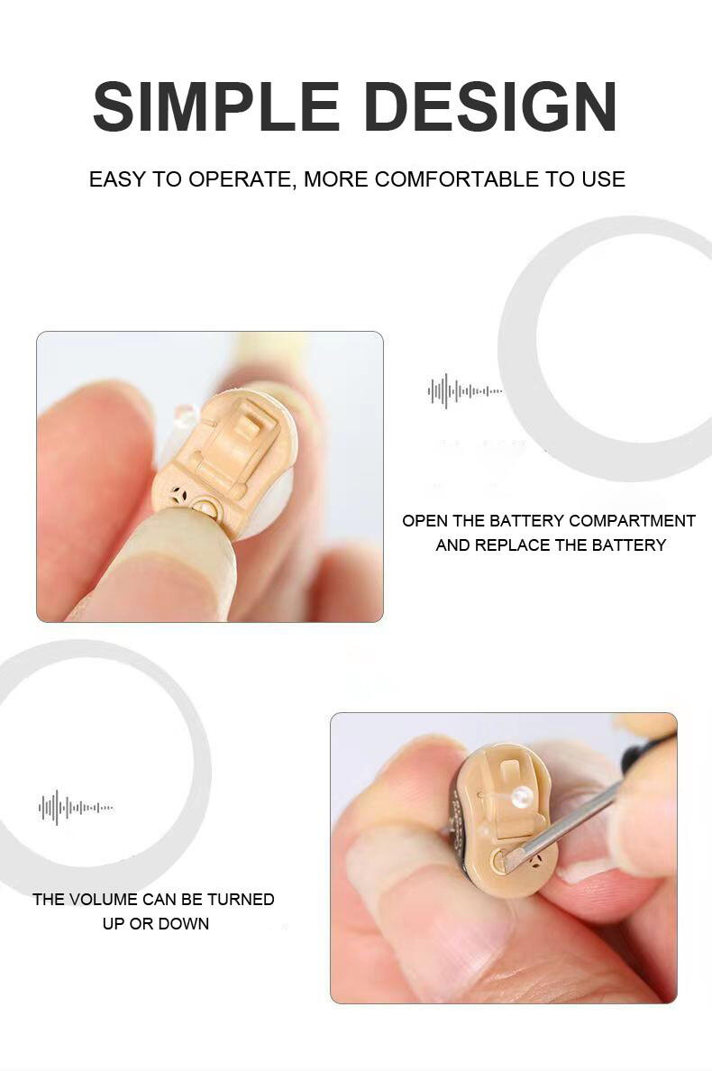 Digital Invisible Mini Hearing Aids InEar Elderly Sound Voice Amplifier Enhancer