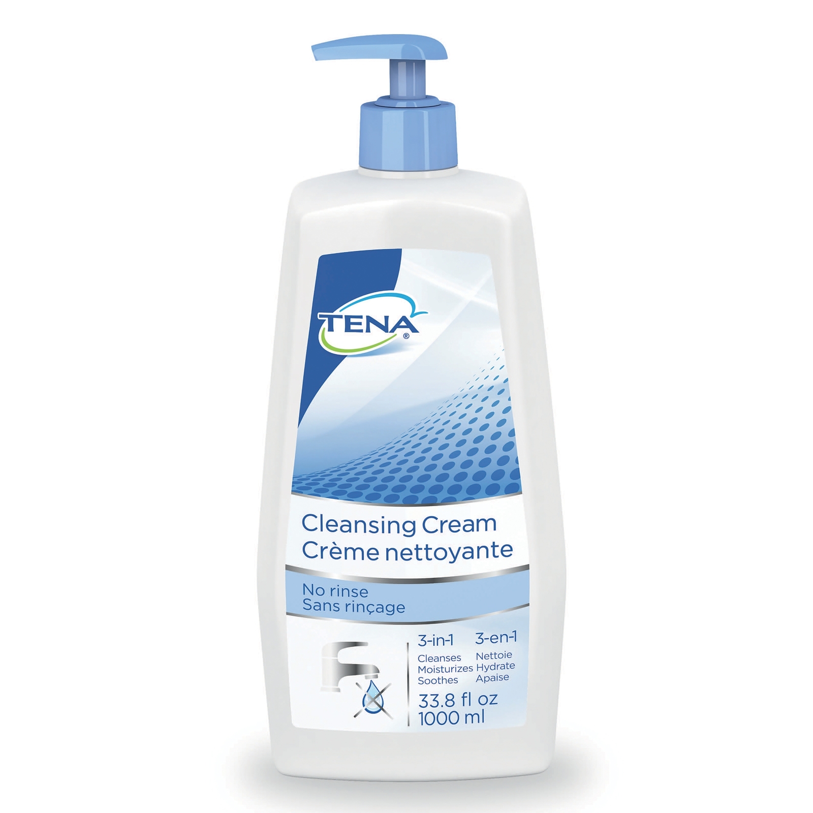 1 TENA Skin Cleansing Cream Rinse-Free Wash Pump Bottle 33.8 oz 1000 mL 64435
