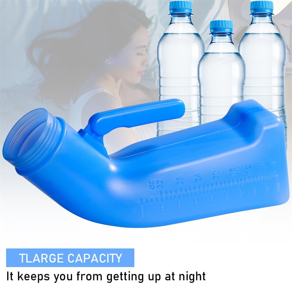 Urinal Bottle Male Urinals Portable Urine with 23X13.5 X8CM, Blue