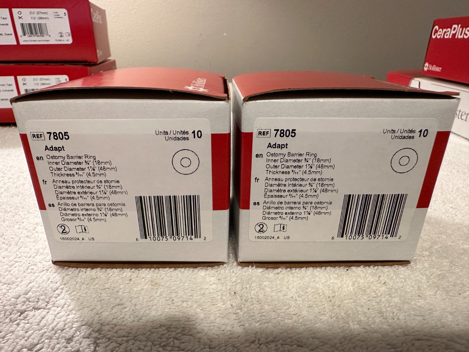 Hollister #7805 Adapt Moldable Ostomy Barrier Rings 2″ – 2 Boxes (20) Exp. 2031
