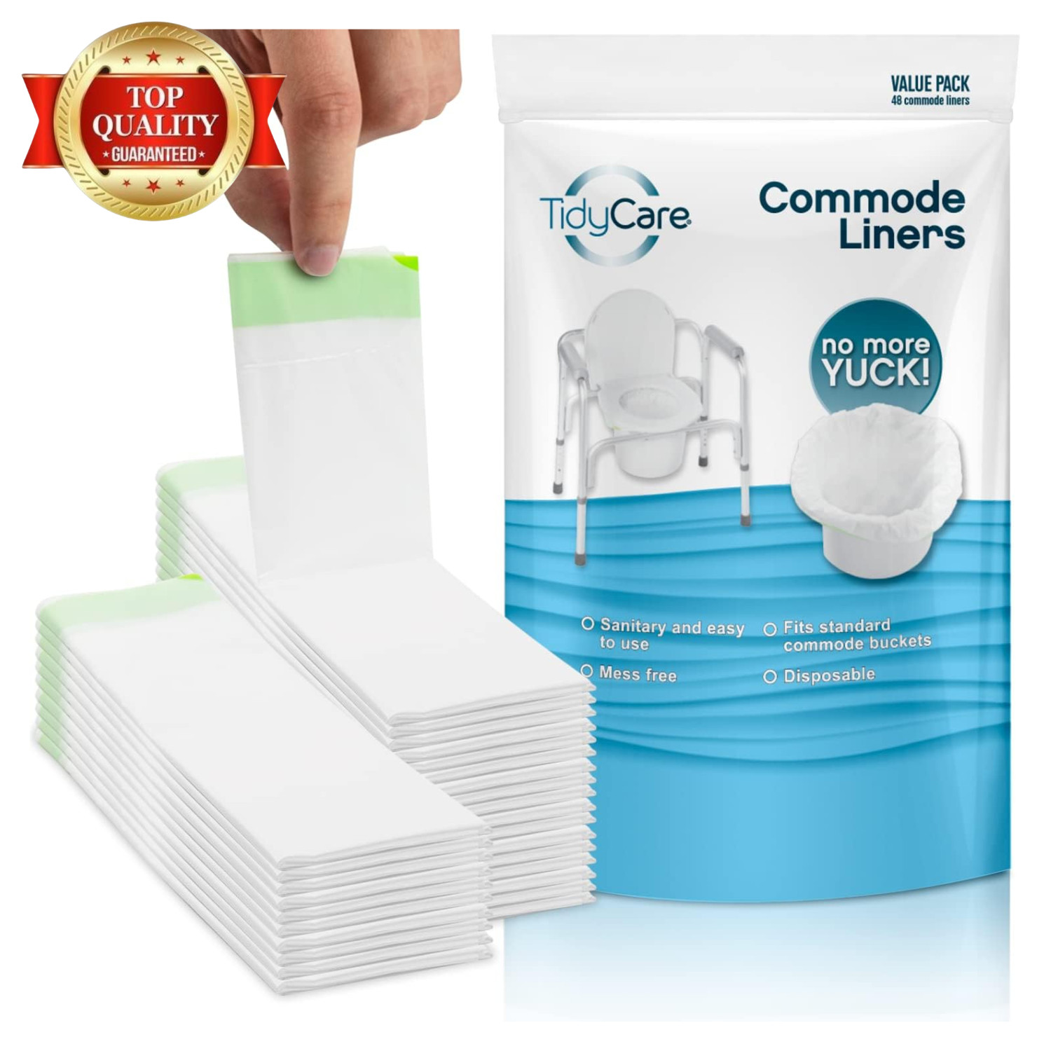 Bedside Commode Liners for Portable Toilet Chair Bucket and Bedpan | Value Pack