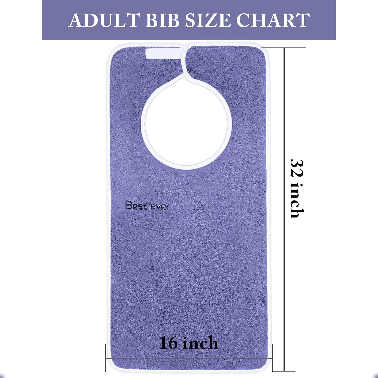 3 Pack Adult Bibs, Microfiber Super Soft Eating Cloth for Adults, Disabled, Adju