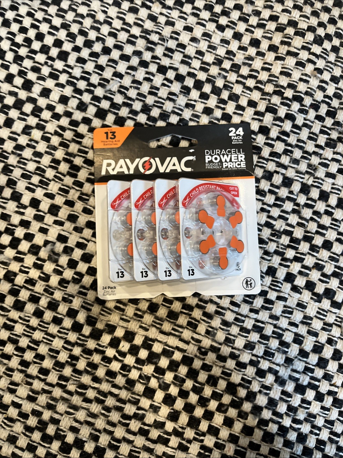 NEW Rayovac Hearing Aid Batteries Size 13 Orange 24 Pack New Sealed Exp 10/28