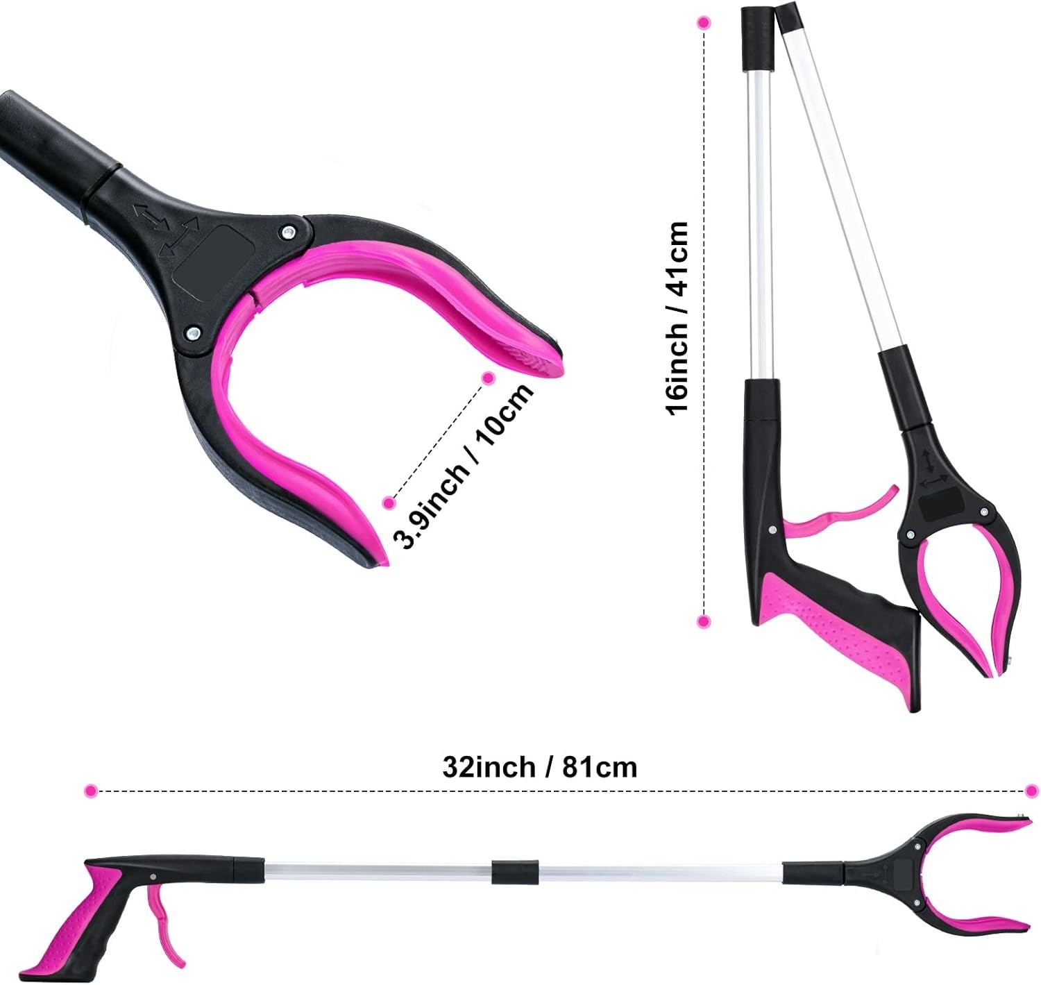 Grabber Reacher Tool,32 Inch Extra Long Foldable Pick Up Stick with Strong Gr…