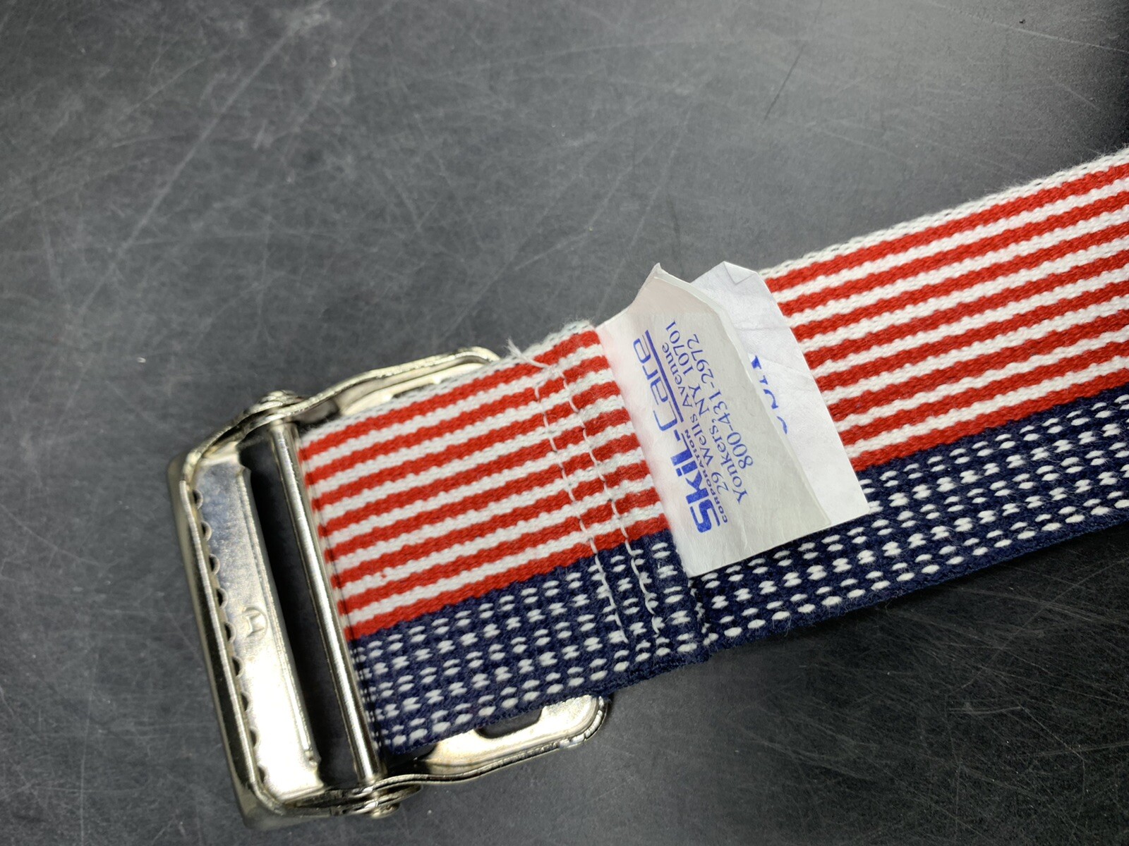 American Flag Adjustable Belt Made In USA By Skil Care, Red White Blue, Mint