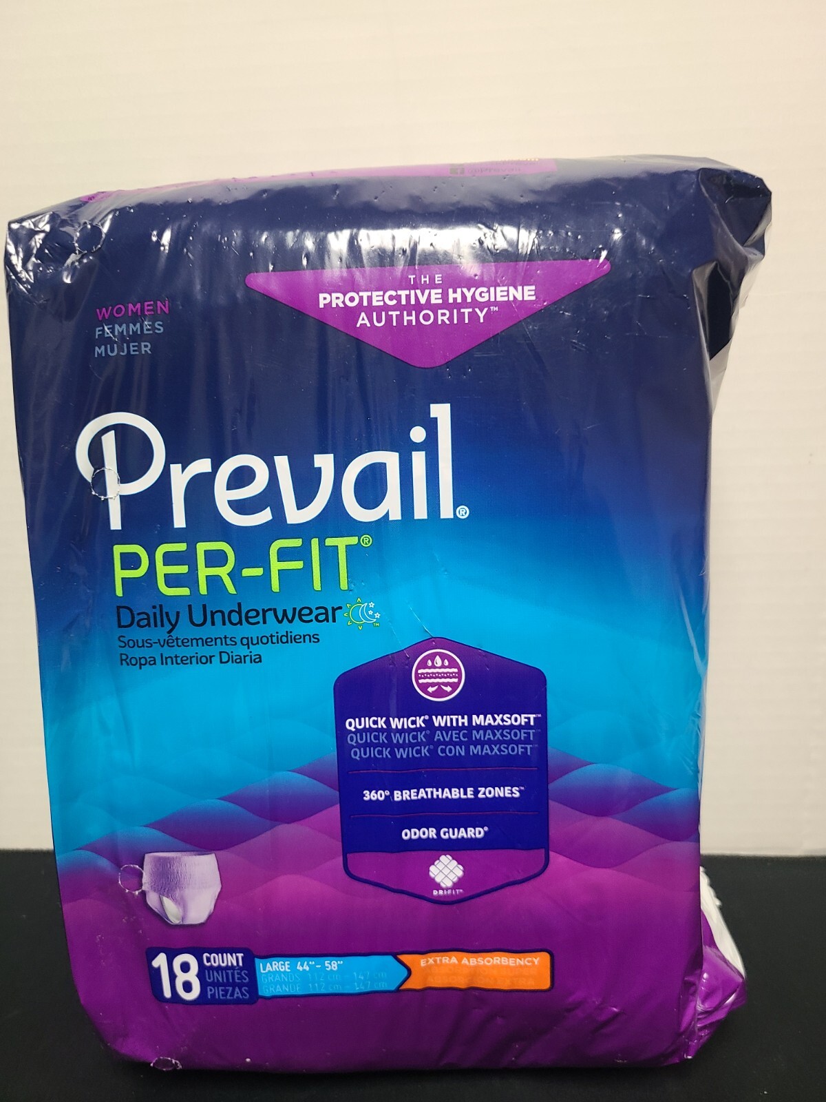 Prevail Per-Fit Adult Disposable Diapers Underwear Large Extra Absorbency 18ct