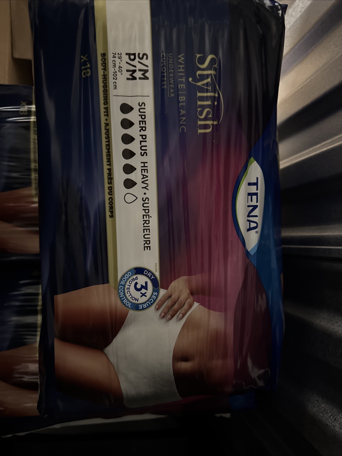 TENA Incontinence Underwear Stylish – Super Plus Heavy 72 count Size S/M 29-40”