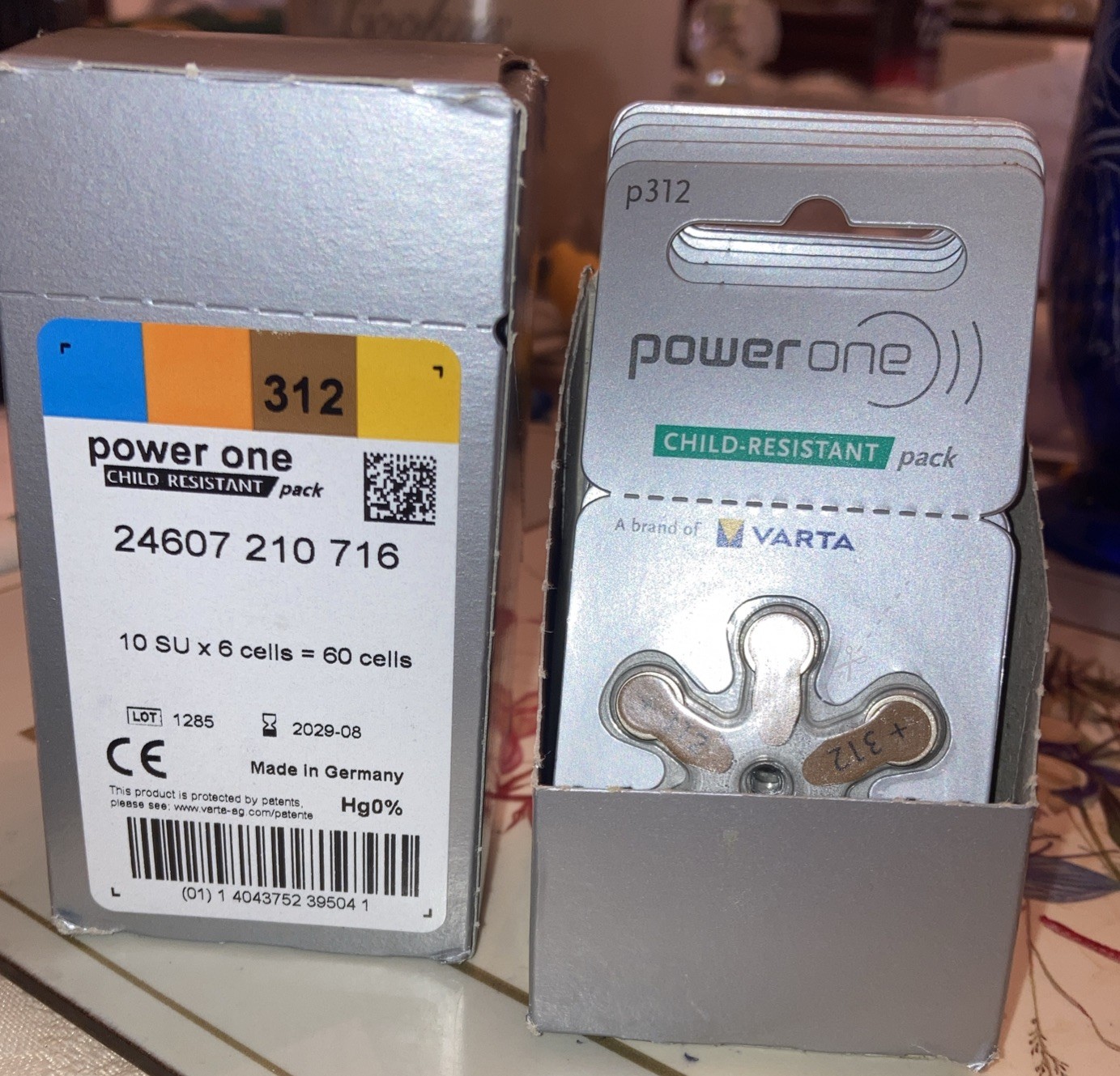 Power One Size 13 Zinc Air Hg-Free PR48 P13 Hearing Aid Batteries 100+ 2029 NIP
