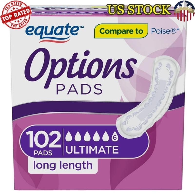 Ultimate Absorbency Incontinence Pads Women 102 Count Leak Protection Unscented