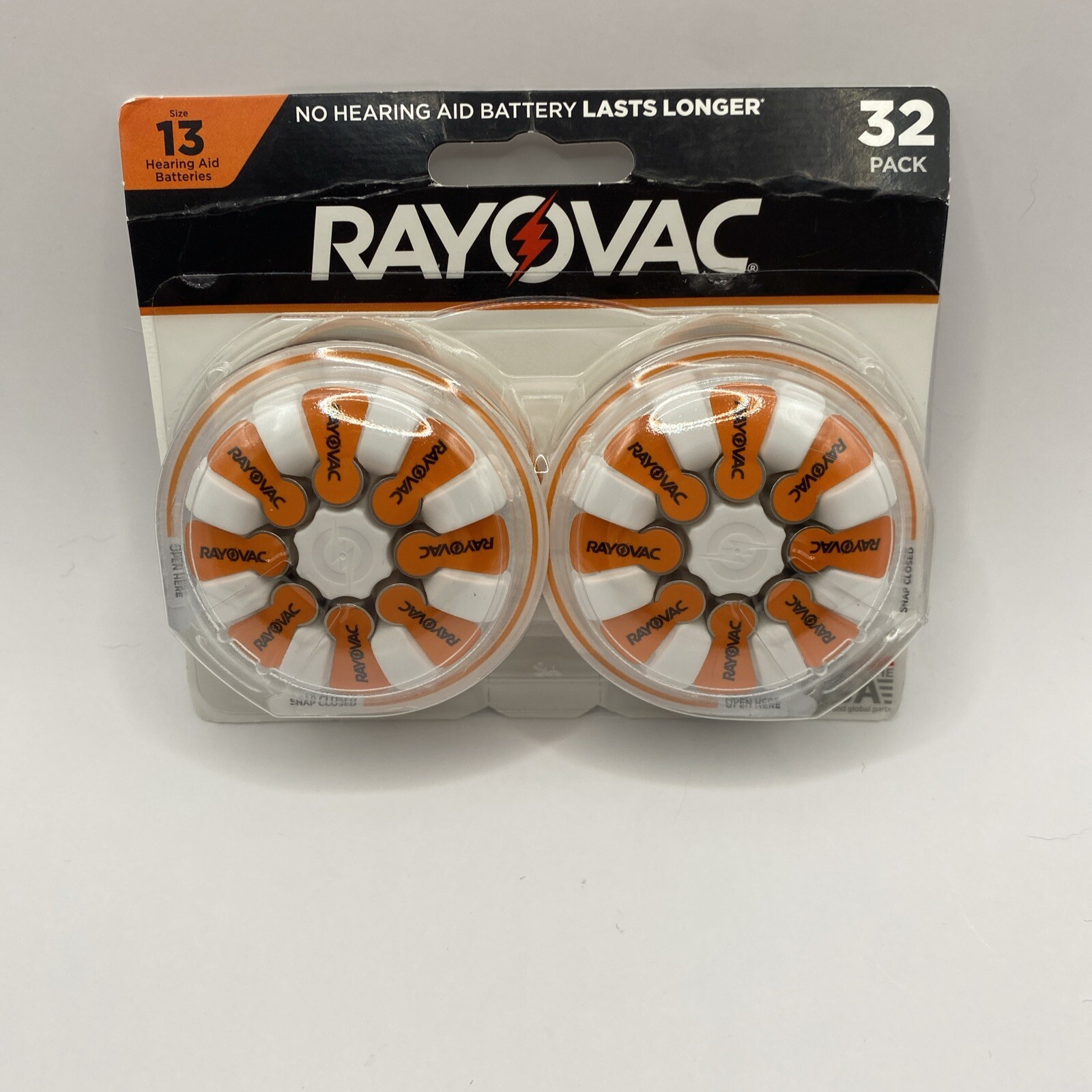 Rayovac Size 13 Hearing Aid Batteries 32-Pack 07/2024 NEW IN PACKAGE FREE SHIP!!