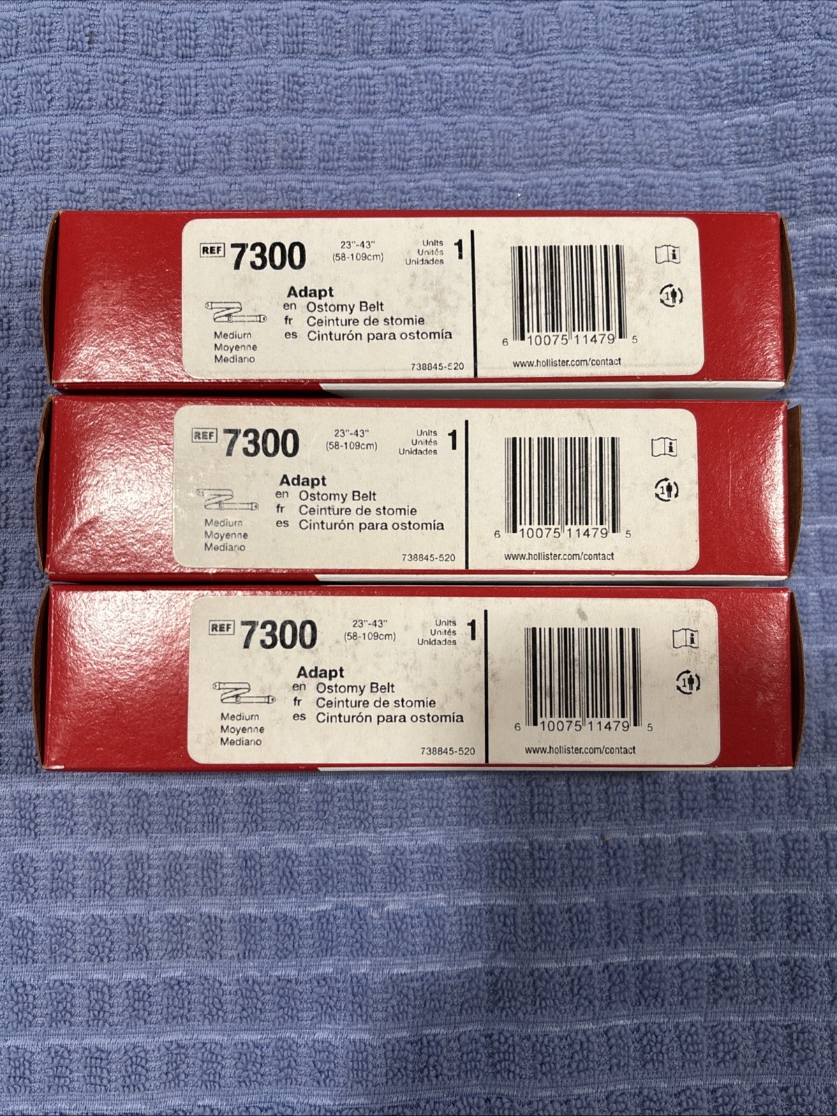 3 New Hollister 7300 Adapt Ostomy Belt Medium Beige 23-43″