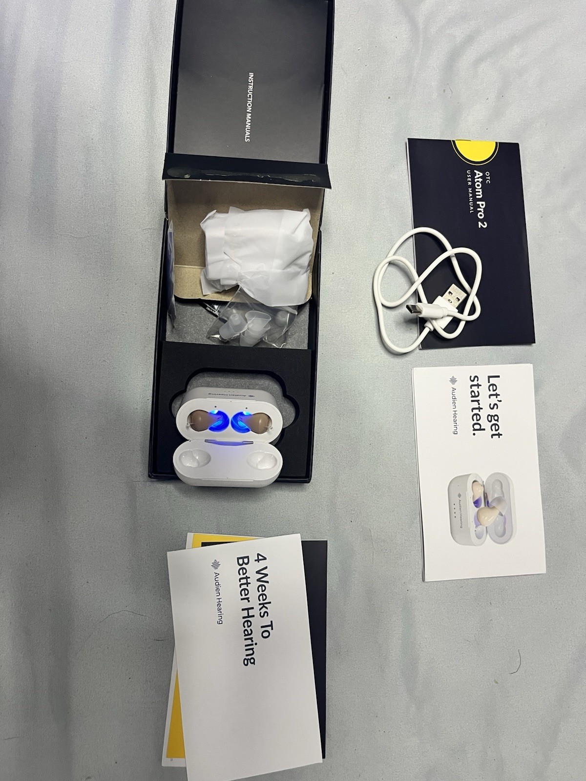 Audien Hearing ATOM Pro 2 CIC Rechargeable Hearing Amplifier w/ Case