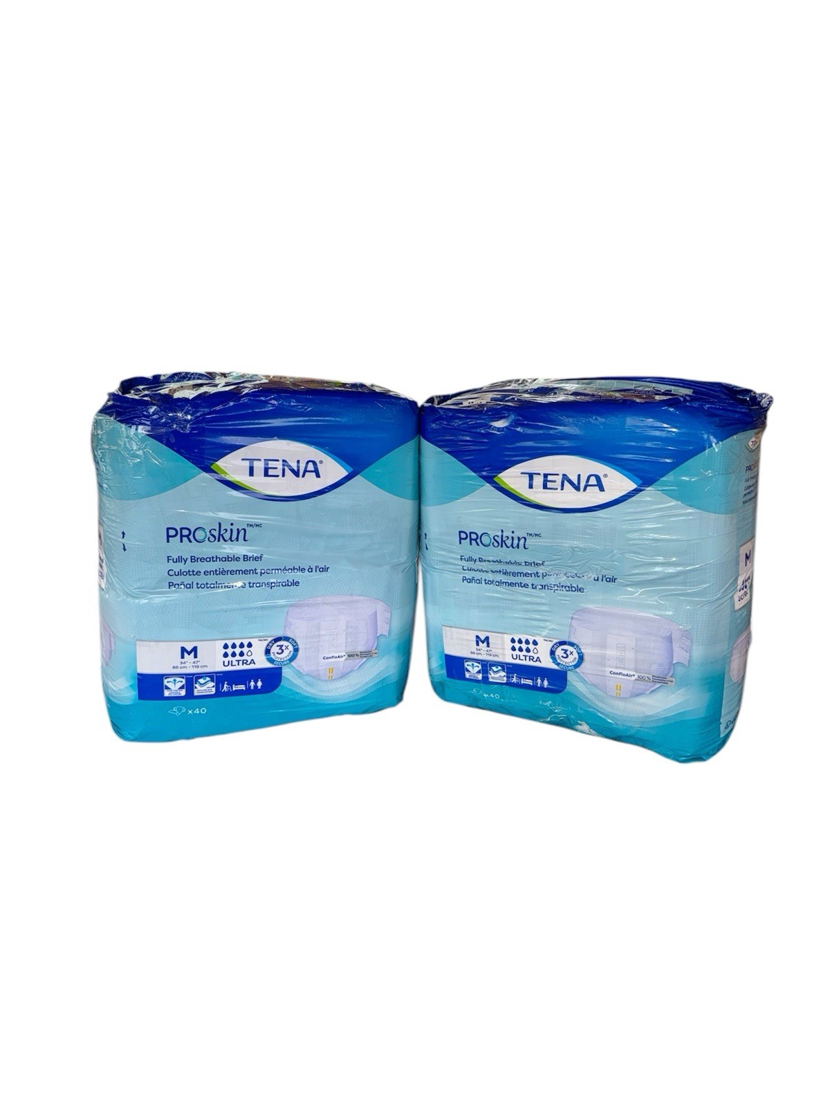 Lot Of 2-TENA Ultra Adult Incontinence Brief Diapers M 67200 40 Ct (80 Total)
