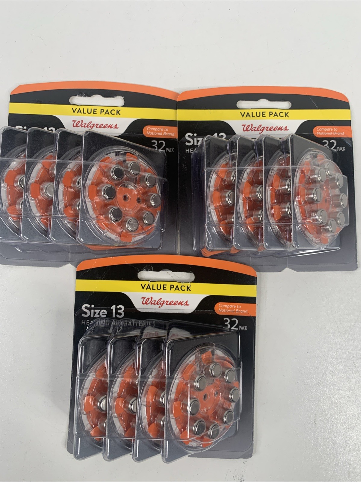 Walgreens Hearing Aid Size 13 Batteries (3) 32 packs 96 total exp 3/2025 NEW