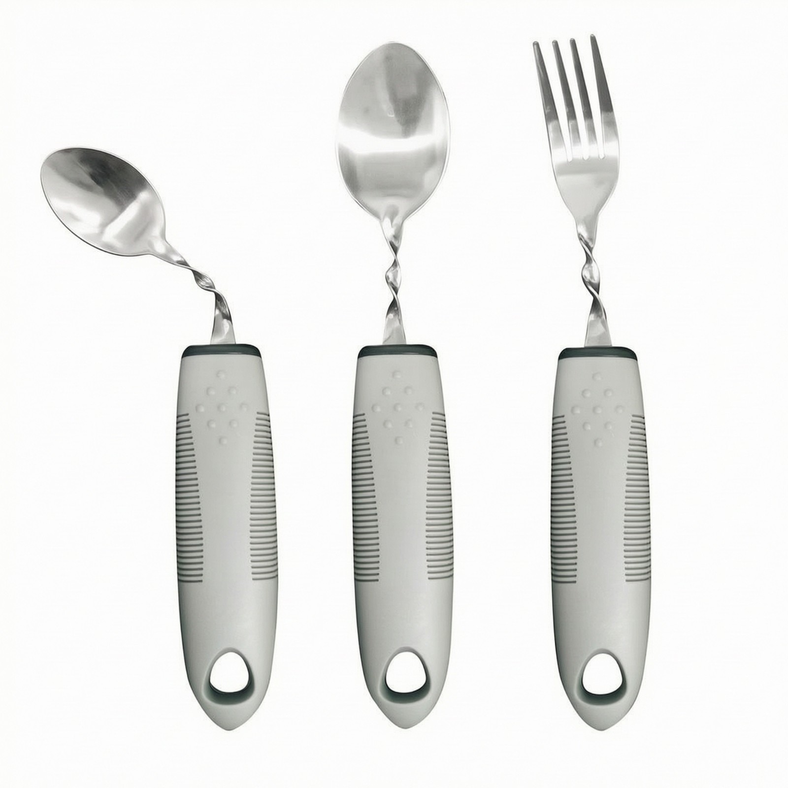 3 Pieces Adaptive Cutlery Set Ergonomic Cutlery with Rubberized Handles