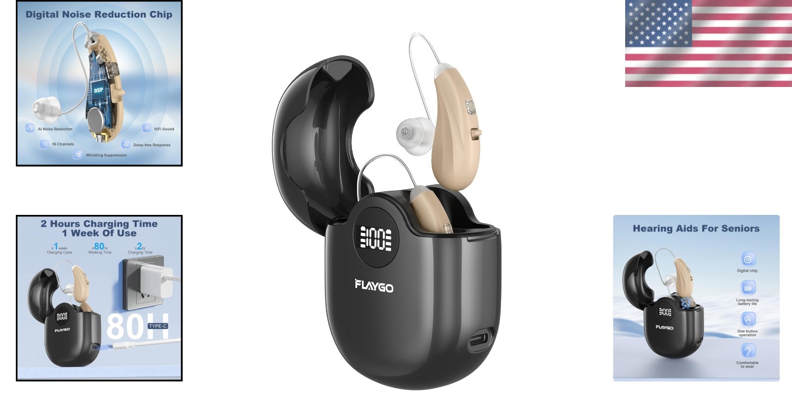 Invisible Hearing Aids for Adults – Digital Chip, Comfortable Fit, Fast Charging
