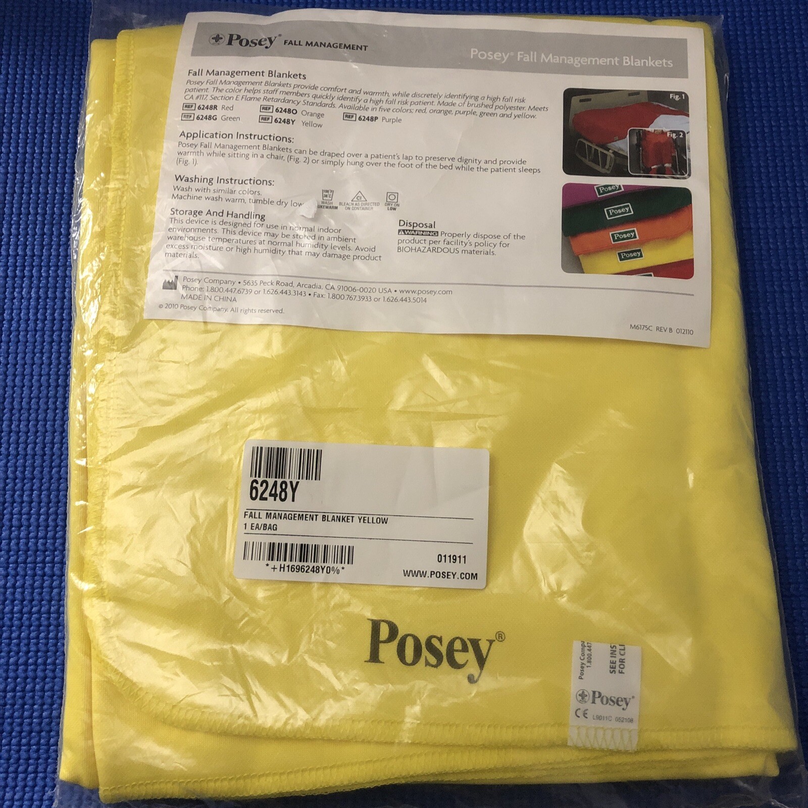 Posey Fall Management Fleece Blanket Yellow 6248y 30×49 New in package