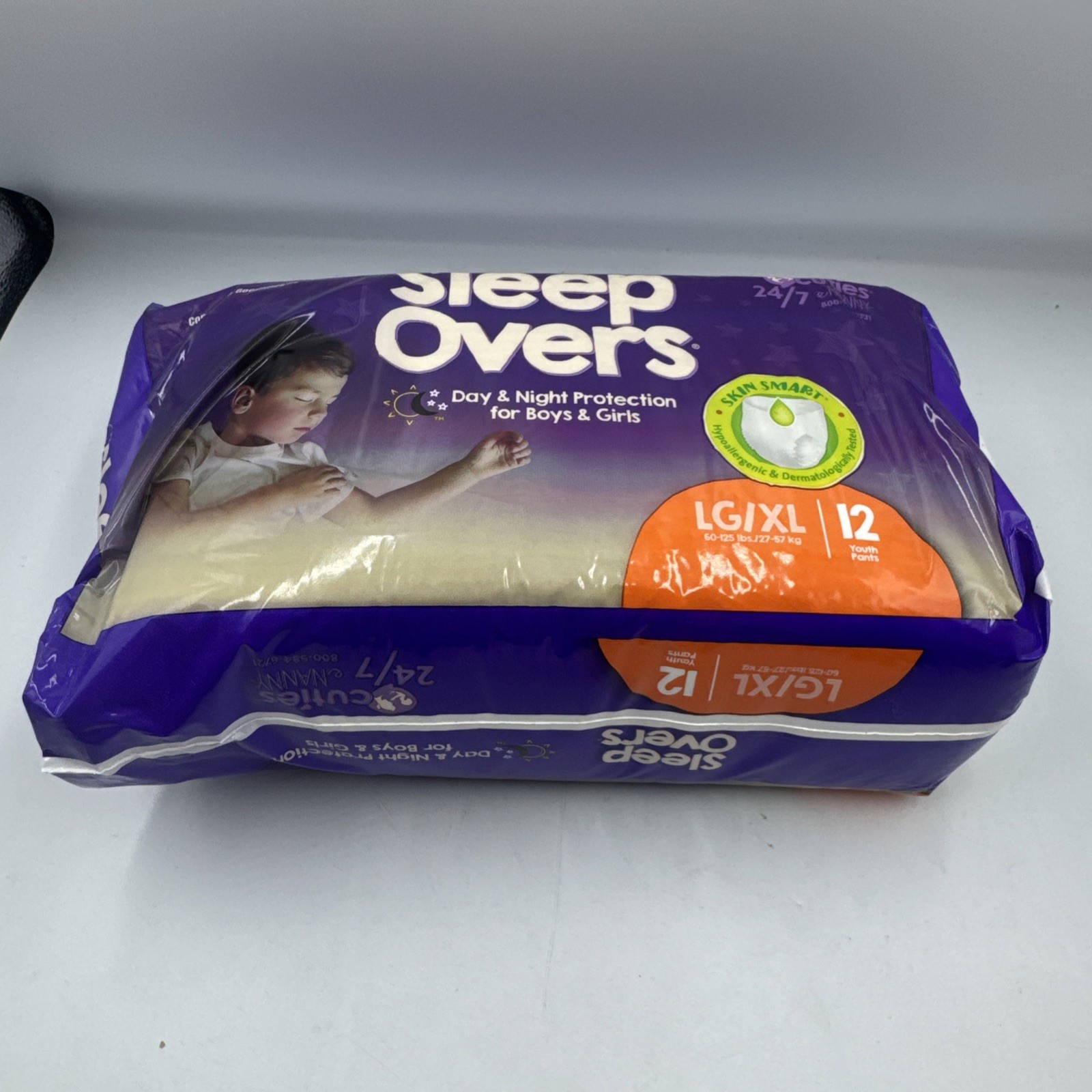 Sleep Overs Day & Nite Protection for Boys & Girls Size L-XL Pack of 12 Sealed