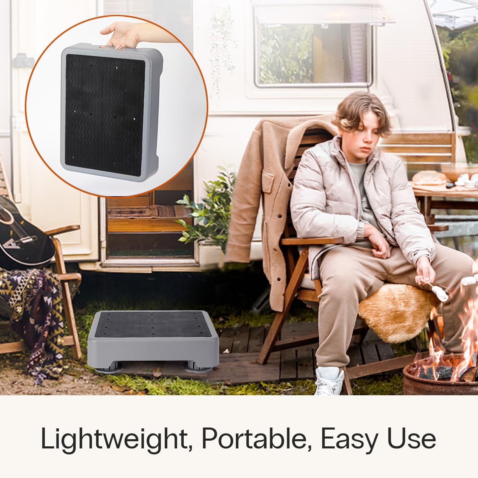 Adjustable Step Stool 5.7″ Non-Slip Portable Mobility Aid – Supports 350 lbs