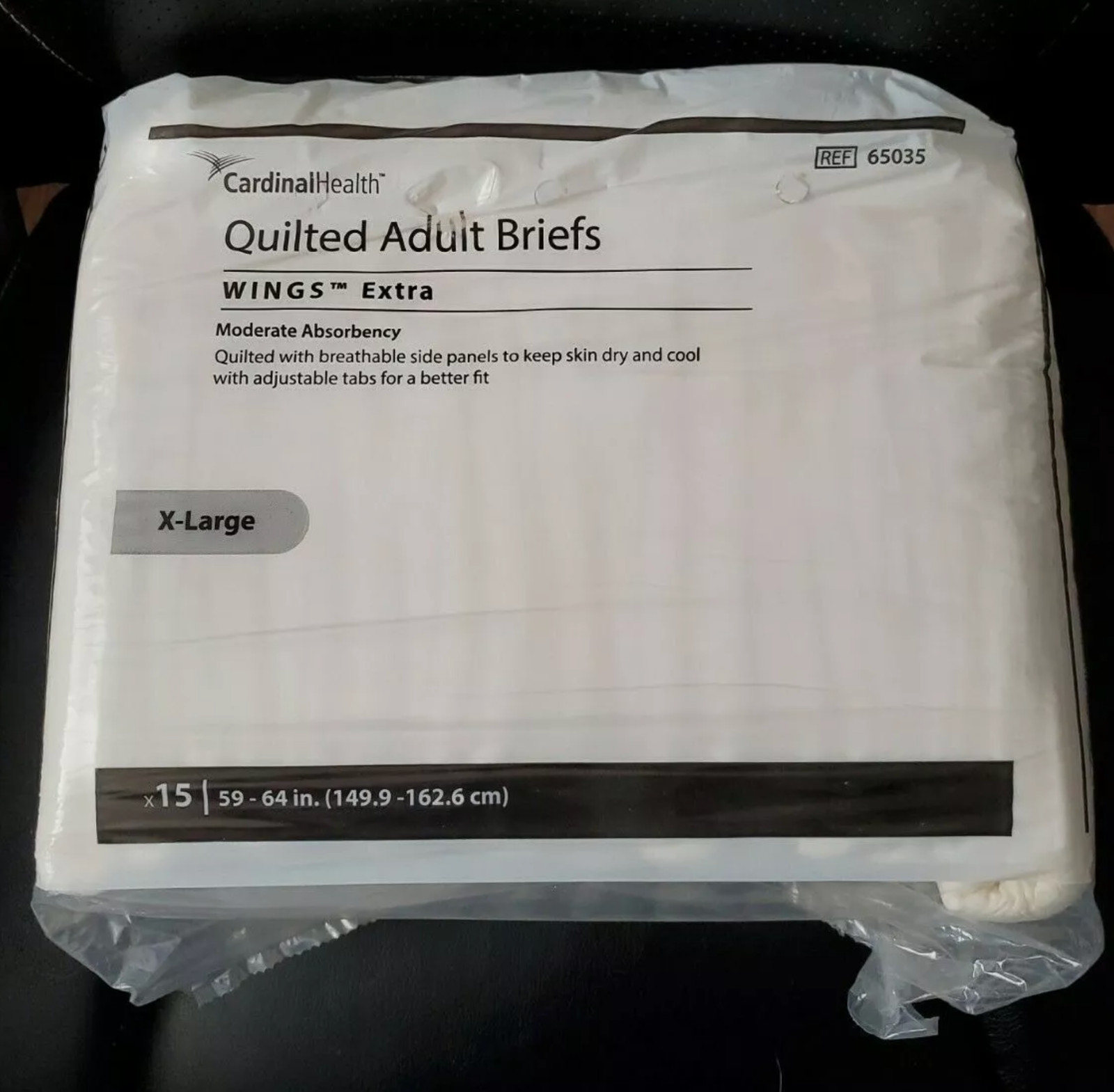 Cardinal Health Adult Briefs Size XL 15 Count (59-64″) 65035 PACK OF 4 / 60 PCS