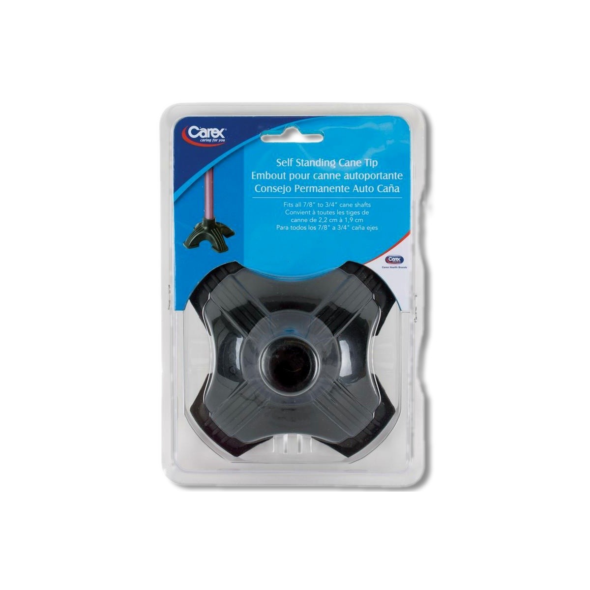 Carex Black Self-Standing Cane Tip Rubber 2.65 in X 4.75 in FGA70800 0000