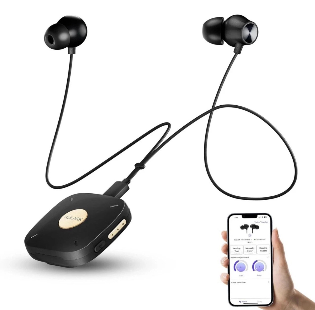 Kulark BL-F1 Neckband AI Clip-On Hearing Aid Bluetooth Rechargeable Brand New