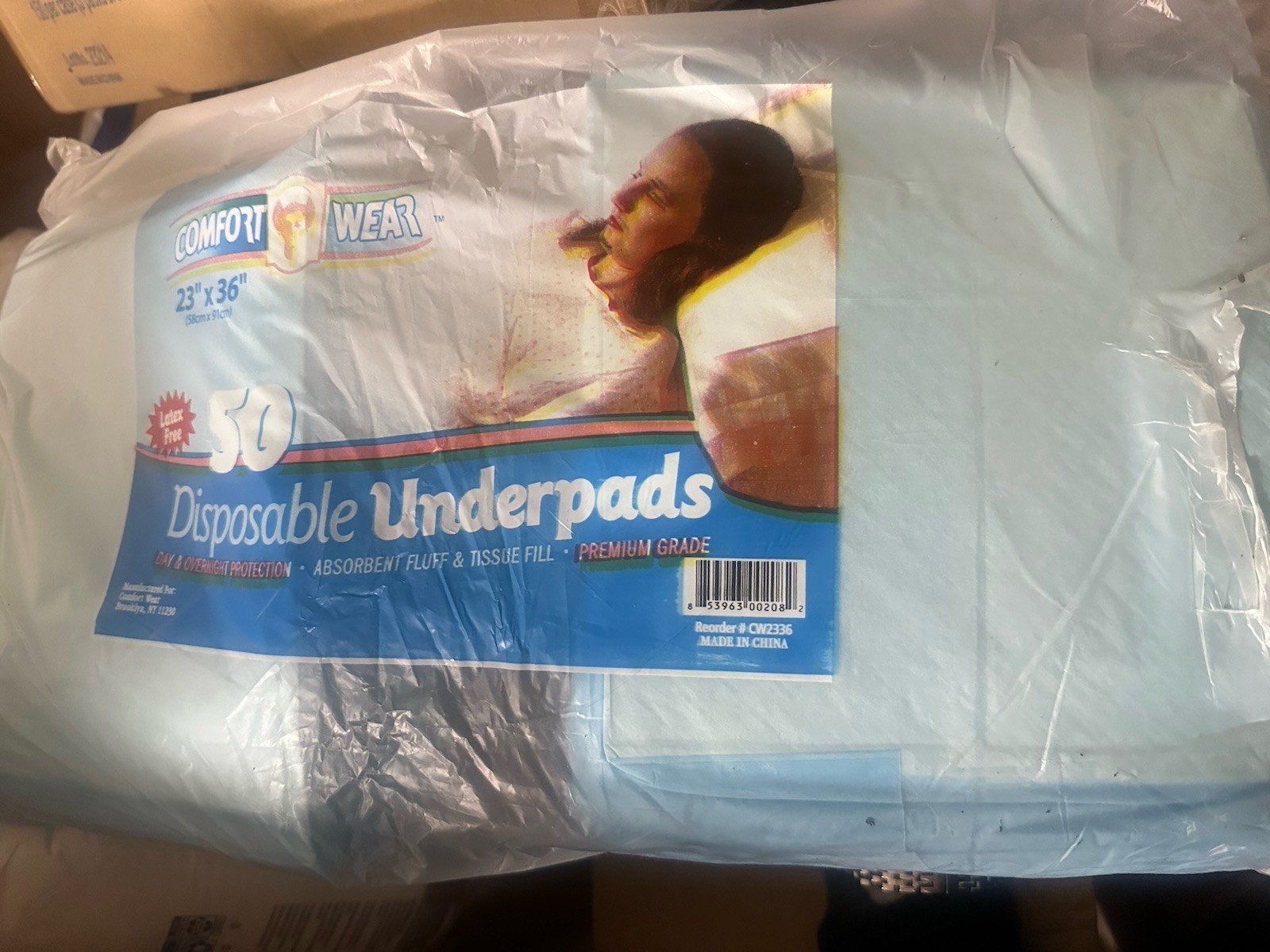 Comfort Wear Premium Grade Disposable Underpads 23 x 36 Latex Free 50 Count